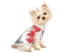 Paris print Dog Shirts for Small Dogs Stretchy T-Shirts Lightweight Tank Top Sleeveless Striped Vest