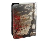 Paris Printed Passport Holder - 6.5 x 4.5 Inch RFID Blocking Travel Wallet,Stylish Passport Cover,Lightweight Document Organizer for Cards