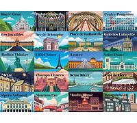 Paris Puzzle Paris Landmarks - Jigsaw Puzzle 1000 Puzzle Pieces/Walking in Paris/Paris Street Scenes/Vintage Jigsaw Puzzle Stunning/Unique Puzzles/Jigsaw Puzzles 1000 Pieces/20" x 27" by LetsPuzl