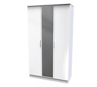 Paris Ready Assembled Wardrobe with Triple Mirror - White - Welcome Furniture | TJ Hughes