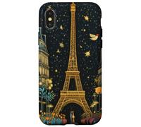 Paris Retro Boho Avenue to the Eiffel Tower in France French Case for iPhone X/XS