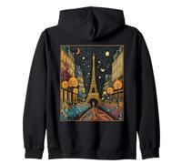 Paris Retro Boho Avenue to the Eiffel Tower in France French Zip Hoodie