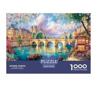 Paris River Scene Jigsaw Puzzles Puzzles for Adults Kids. 1000 Pieces Great Gifts Challenge Toy Educational Games Home Decoration for Educational Games Gifts 70x50cm/1000pcs