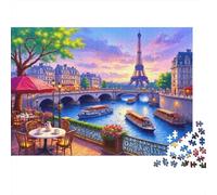 Paris River View Beginners Jigsaw Puzzle 1000 Pieces Office Break Puzzle Stress Relief Activity 52x38cm/1000pcs