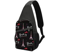 Paris Romantic Eiffel Tower Crossbody Backpack Shoulder Bag Lightweight One Strap Sling Bag Travel Hiking Daypack