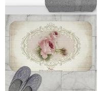 Paris Shabby Chic Indoor Carpet Bath Mat - Pink Rose, 20x32 inch