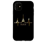 Paris Skyline Heartbeat Eiffel Tower France Heart Love Paris Case for iPhone 11