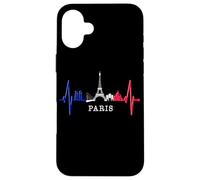 Paris Skyline Heartbeat Eiffel Tower France Heart Love Paris Case for iPhone 16 Plus