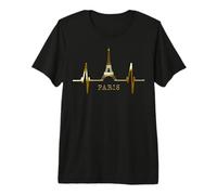 Paris Skyline Heartbeat Eiffel Tower France Heart Love Paris Premium T-Shirt