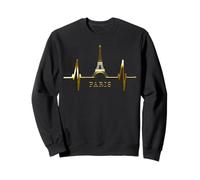 Paris Skyline Heartbeat Eiffel Tower France Heart Love Paris Sweatshirt