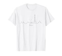Paris Skyline Minimalist Eiffel Tower Arc de Triomphe Travel T-Shirt