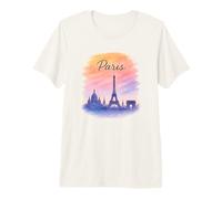 Paris Skyline Watercolor Graphic Design Premium T-Shirt
