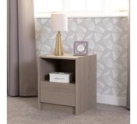 Seconique Paris 1 Drawer Bedside Smoked Ash Effect Curved Edges