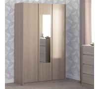 Seconique Paris 3 Door Mirrored Wardrobe Smoked Ash Effect Curved Edges