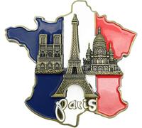 Paris Souvenir 3D Resin Fridge Magnet - Colorful France Map and Eiffel Tower Décor with Notre Dame Design, Durable Travel Gift for Home and Kitchen Accessories