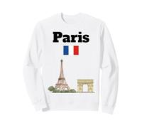 Paris souvenir Eiffel Tower Arc De Triomphe French flag Sweatshirt