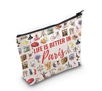 Paris Souvenir Makeup Bag Paris Themed Gift Life is Better in Paris Paris Culture Gift for Paris Lover (in Paris Bag EU)
