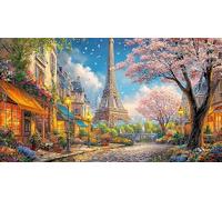 Paris-Spring-Street Adult Jigsaws Puzzle 1000 Piece Educational Games Fun Present & Activity for Home Challenging Puzzles for Relaxation, Creativity & Gift Giving 38x26/1000pcs