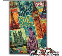 Paris Stamp Collage 2000 Piece Jigsaw Puzzles for Teenagers, Toys Educational Games Stress Relieving Secret Santa Gifts for And Age 14 (70x100cm)