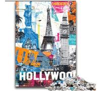 Paris Stamp Collage Jigsaw Puzzles for Adults 2000 Piece, Challenging Difficult Deal As Gifts for The Whole Family (70x100cm)