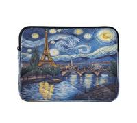 Paris Starry Night Laptop Sleeve 13-15.6 Inch Quilted Laptop Bag for Womoen Men