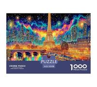 Paris Street 1000 Pc Recycled Paper Adult Jigsaws - Cosmic Eiffel Tower at Night Challenging Puzzles, for Men And Women Great Gift Idea52x38cm/1000pcs