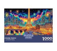 Paris Street 1000 Piece Puzzles for Adults Gifts - Cosmic Eiffel Tower at Night Educational Game Decompression Suitable for Wall38x26cm/1000pcs
