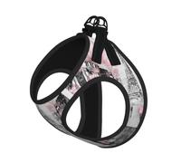 Paris Street Eiffel Tower Pink Floral Pet Leash Vest For Small Dogs Cats Reflective Adjustable Soft Outdoor Walking Hiking Training