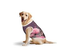 Paris Street Eiffel Tower Pink Floralprint Medium Large Pets Vest Breathable Summer Lightweight Sleeveless Tank Top T-Shirt