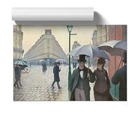 Paris Street On A Rainy Day By Gustave Caillebotte | Unframed Wall Art Print | Ready to Frame Poster | Modern Home Decor Picture | Artwork for Living Room or Office | A4 (21 Ã- 29.7 cm)