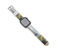 Paris Street Printed Silicone Watch Band Compatible with IWatch Waterproof Soft Replacement Strap 38mm/40mm