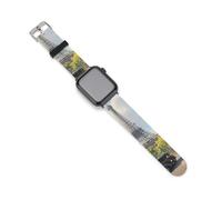 Paris Street Printed Silicone Watch Band Compatible with IWatch Waterproof Soft Replacement Strap 42mm/44mm