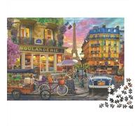 Paris Street Scene_2 1000 Pieces Jigsaw Puzzle for Couples Birthday Gift Gift Box Included Concentration Training Cardboard 52x38cm/1000pcs