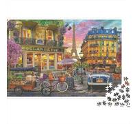 Paris Street Scene Colourful Vintage Paris Alley 1000 Pcs Puzzle for Adults Beautiful Decoration Puzzle Fun Present 70x50cm/1000pcs