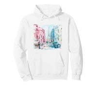 Paris Street Scene French Impressionist Café Eiffel Tower Pullover Hoodie