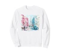 Paris Street Scene French Impressionist Café Eiffel Tower Sweatshirt