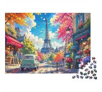 Paris Street Tower Jigsaw Puzzle 300 Pieces for Adults | 40x28cm Rigid Cardboard, Vibrant HD Colours, Tight Precision Fit, Dust Free, Relaxing Brain Exercise, Wall Art