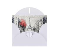 Paris Street Tower Painting Greeting Card With Envelope (160 x 120 mm) for Birthday/Wedding/Invitation/Christmas/New Year