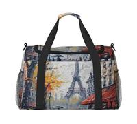 Paris Street Tower Painting Printed Travel Duffle Bag for Men Women Weekender Travel Organizer Bag for Sport, Outdoors, Gym & Fishing