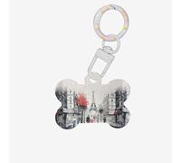 Paris Street Tower Painting Printing 1 Pc Dog Bone Shape Id Tags Double Sided with Key Ring Craft for Pets