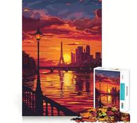 Paris Sunset Scenic View 1000 Piece Jigsaw Puzzles for Adults Teenagers Brain Play Peaceful Fun Sharp Edge Memorable Gift (50x75cm)