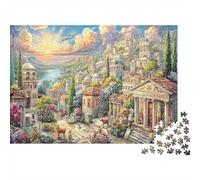 Paris Sunset View 1000pcs Jigsaw Puzzles for Adults 14+, Thick Cardboard, Greek Town, Stress Relief Relaxation, Educational Entertainment, Idea for Home 52x38cm/1000pcs