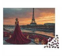 Paris Sunset View Beginners Jigsaw Puzzle 1000 Pieces Office Break Puzzle Stress Relief Activity 52x38cm/1000pcs