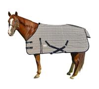 Paris Tack Classic Woven Cotton Navy Beige Plaid Horse Summer Sheet