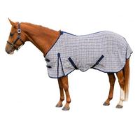 Paris Tack Classic Woven Cotton Navy Beige Plaid Horse Summer Sheet