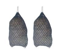 Paris Tack Knotless Ultra Slow Feed Hay Nets - 56” Long, Set of 2, 1.5” Holes, Soft on Muzzles, Durable Nylon, Holds 5-7 Flakes, Easy Hang Strap