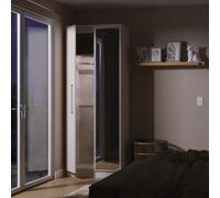 Paris Tall Mirror Wardrobe Off-white 1 Shelf 74cm