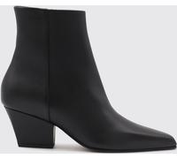 PARIS TEXAS Jane Calf Leather Western Ankle Boots with Chunky Heel - Size: 40 - female