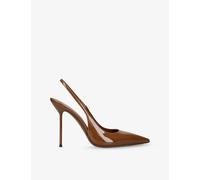 Paris Texas Womens Paris Texas Lidia 105 Patent-Leather Slingback Courts Mid Brown Eur 39.5 / 6.5 UK Women