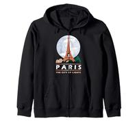 Paris The City of Lights Eiffel Tower French Night Zip Hoodie